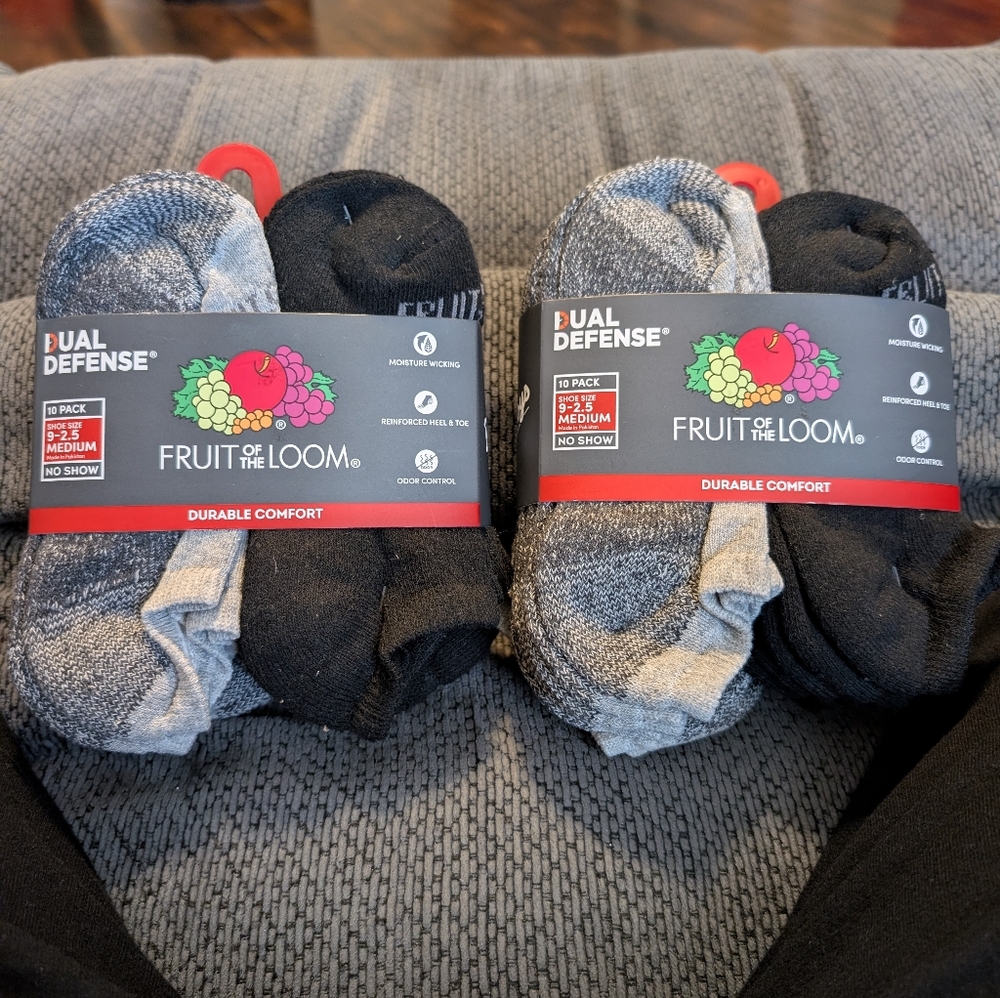 20 Pairs Of Dual Defense No Show Socks